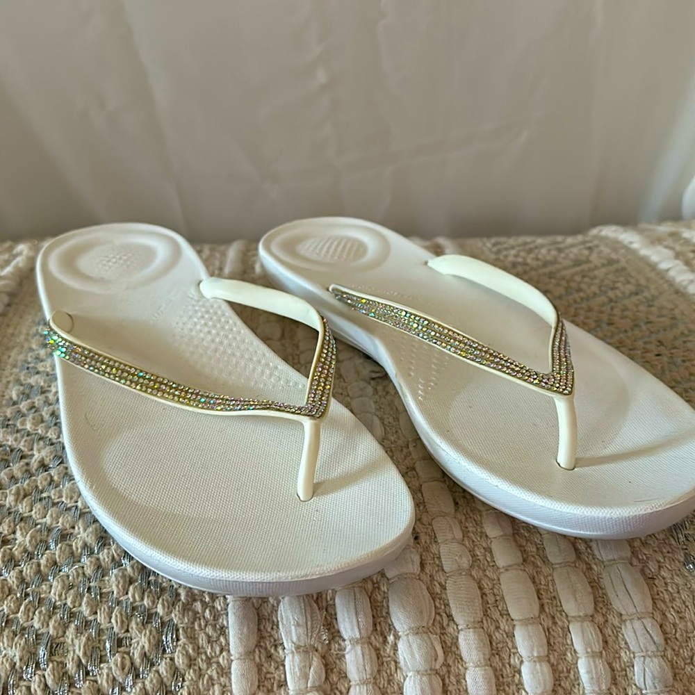 Bridal sandals, flip flops, sparkle strap